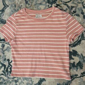 Pink + White crop top